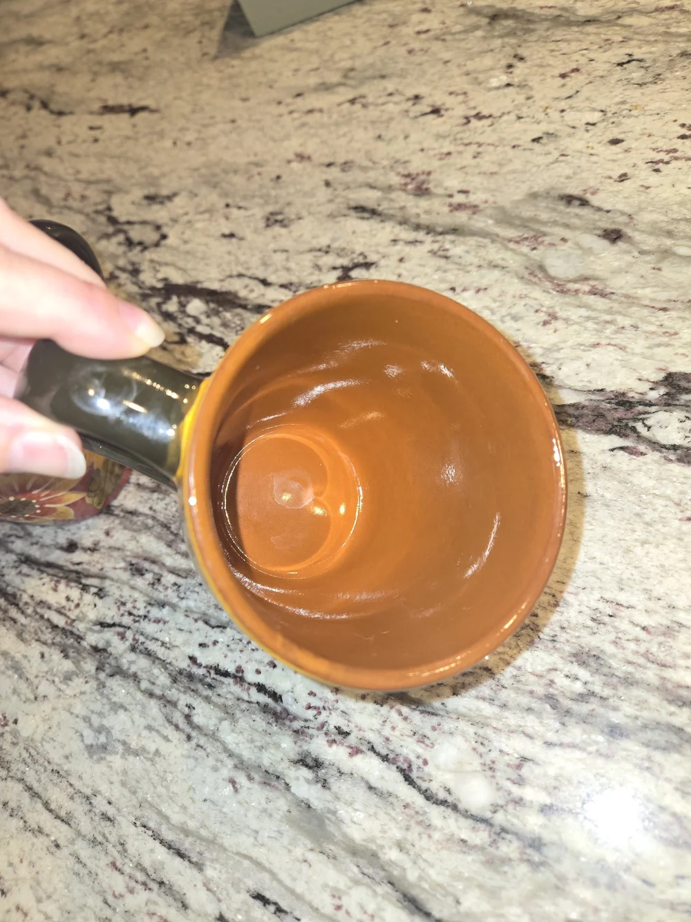 Pier 1 Imports Sunflower Coffee Mug Hand Painted Terracotta 12oz Set Of 2
